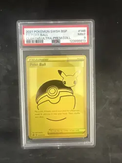 PSA 9 - 2021 POKEMON SWSH BLACK STAR PROMO #146 FULL ART/POKE BALL - Image 1