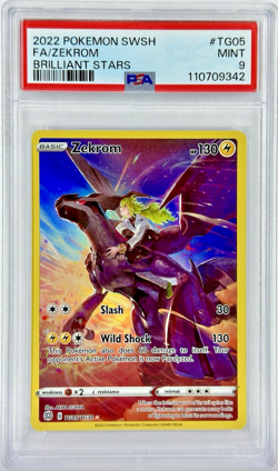 PSA 9 Brilliant Stars Zekrom TG05 - 2022 Pokemon Swsh09 TG05/TG30 - Image 1