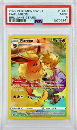 PSA 9 Brilliant Stars Flareon TG01 - 2022 Pokemon Swsh09 TG01/TG30 - Image 1