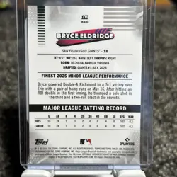 2026 Topps Finest Bryce Eldridge Rare Mini Diamonds /30 Giants RC - Image 2
