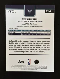 2025-26 Topps Chrome Kon Knueppel Basketball Refractor Rookie Card 🔥🔥🔥 - Image 2