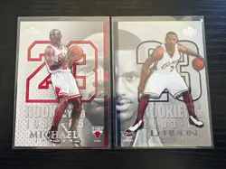 Upper Deck MVP Jordan/LeBron 2004-05 ROY 2-Card Lot MJ22 LJ28 - Image 1