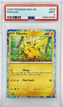 PSA 9 M24 EN Pikachu #2 2025 Pokemon McDonald's Promo Holo 002/015 - Image 1