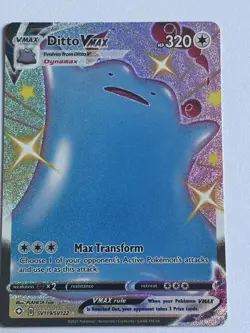 Pokemon TCG Card Ditto VMAX SV119/SV122 Shining Fates Shiny Vault Holo Rare - Image 1