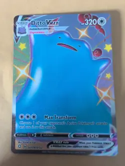 Pokemon TCG Ditto VMAX Shining Fates Holo Card SV119/SV122 - Image 1