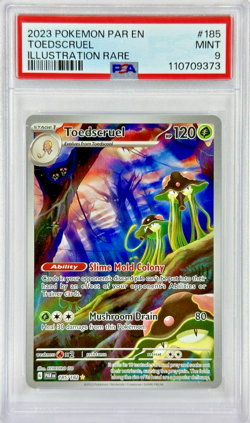 PSA 9 PAR EN Toedscruel #185 IR - 2023 Pokemon Sv04: Paradox Rift 185/182 - Image 1