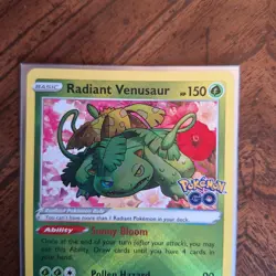 Radiant Venusaur 004/078 Pokemon GO Holo Rare 2022 Pokemon TCG Near Mint - Image 2
