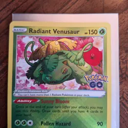 Radiant Venusaur 004/078 Pokemon GO Holo Rare 2022 Pokemon TCG Near Mint - Image 3