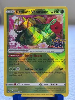 Radiant Venusaur 004/078 Radiant Rare Pokemon GO Pokemon Holo Near Mint - Image 1