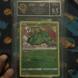 Pokemon TCG UGC 9.5 2022 Pokemon GO Radiant Venusaur 004/078 Holo ENG - Image 1