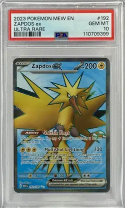PSA 10 MEW EN Zapdos ex #192 UR - 2023 Pokemon SV 151 Ultra Rare 192/165 - Image 1
