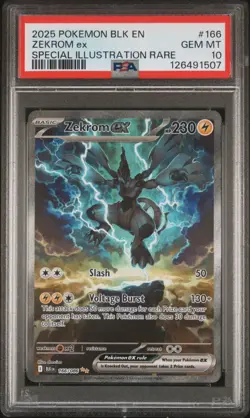 Pokemon TCG Black Bolt Zekrom ex 166/086 Special Illustration Rare SIR PSA 10 - Image 1