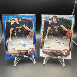 2025 Bowman Chrome DUAL Shon Abaev Auto Blue X-Fractor /150 Speckle /299 1st - Image 1