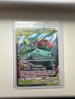 Pokemon TCG Celebi & Venusaur GX Sun & Moon Team Up Card 1/181 - Image 1