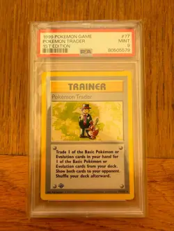 Pokemon Trader 77/102 1st Edition Rare Base Set WOTC Vintage Pokemon PSA 9 - Image 3