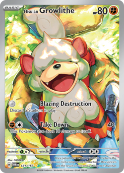 Hisuian Growlithe 181/167 Illustration Rare Twilight Masquerade Pokemon NM - Image 1