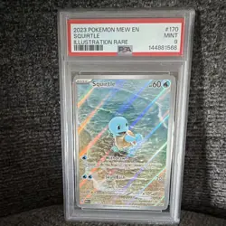 Pokemon TCG Squirtle 170/165 Scarlet & Violet 151 Illustration Rare Holo PSA 9 - Image 1