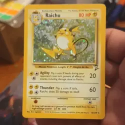 Pokemon TCG Base Set 2 Raichu 016/130 Holo Holo Rare English Unlimited 80 HP - Image 1