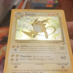 Pokemon TCG Base Set 2 Raichu 016/130 Holo Holo Rare English Unlimited 80 HP - Image 2