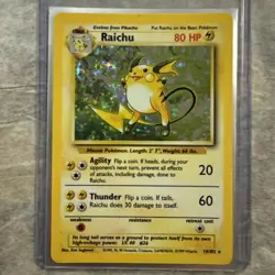 Pokemon TCG Raichu Base Set Unlimited 14/102 Holo Rare - Image 1