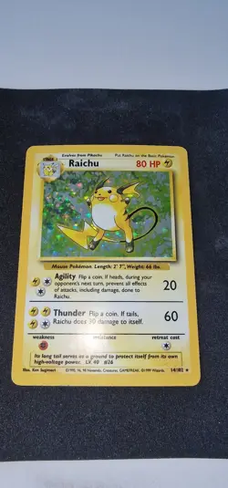 Pokemon TCG | Raichu 14/102 | Base Set Unlimited Holo Rare | NEAR MINT - Image 1