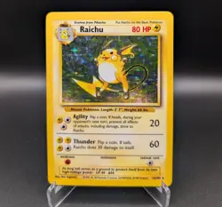 Raichu - 14/102 Base Set Unlimited Holo Rare - NM - Pokemon TCG WOTC Vintage - Image 1