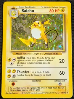 Raichu - 14/102 Base Set Unlimited Holo Rare - NM - Pokemon TCG WOTC Vintage - Image 4