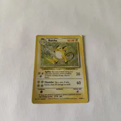 Pokemon TCG Raichu Base Set Holo Unlimited Rare Card 14/102 - Image 1