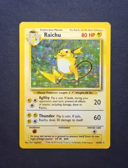 Raichu 14/102 Base Set Holo Rare Unlimited 1999 English Pokemon TCG Card - Image 3