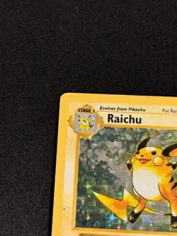 Pokemon TCG Raichu 14/102 Base Set Shadowless Unlimited Holo Rare Vintage - Image 2