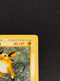 Pokemon TCG Raichu 14/102 Base Set Shadowless Unlimited Holo Rare Vintage - Image 3