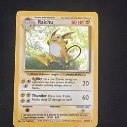Pokemon TCG Raichu Base Set Holo Rare Card 14/102 Unlimited - Image 1