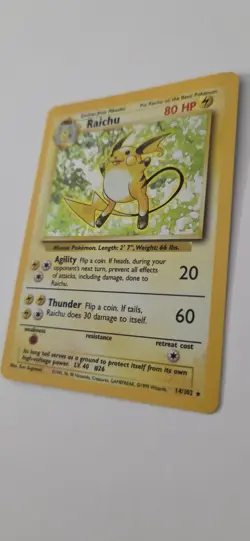 Pokemon TCG Raichu Holo Card Base Set, Unlimited Rare, Card 14/102 - Image 2