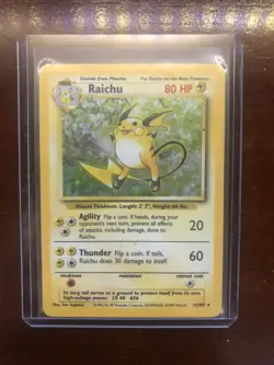 Pokemon TCG Raichu Base Set 14/102 Holo Unlimited Holo Rare - Image 1