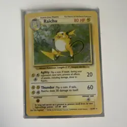 Pokemon TCG Base Set Raichu 14/102 Unlimited Holo Rare 80 HP English - Image 1