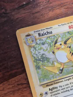 Pokemon TCG Raichu Card 14/102 Base Set Unlimited Holo Rare - Image 5