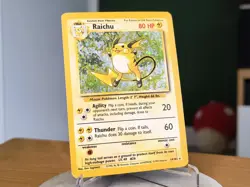 Pokemon TCG Raichu Base Set Holo Card 14/102 Unlimited Rare MP - Image 1