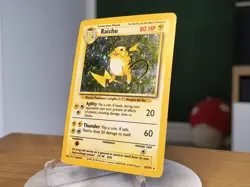 Pokemon TCG Raichu Base Set Holo Card 14/102 Unlimited Rare MP - Image 2