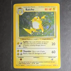 Pokemon TCG Raichu Base Set 14/102 Holo Rare 80 HP English Unlimited - Image 1