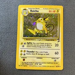 Pokemon TCG Raichu Base Set 2 Holo Unlimited Rare Card 16/130 LP - Image 1