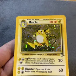 Pokemon TCG Raichu Base Set 2 Holo Unlimited Rare Card 16/130 LP - Image 4