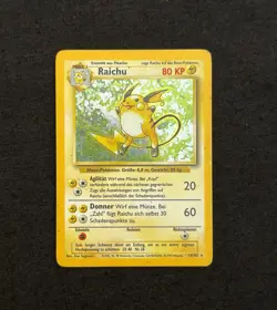 Pokemon TCG Raichu 14/102 German Base Set Holo Rare Unlimited WOTC Vintage - Image 1