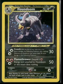Houndoom 4/75 Holo Rare Neo Discovery Pokemon Moderately Played - Image 1