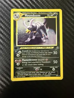Pokemon Houndoom Neo Discovery 1st edition 4/75 Holo Rare 70 HP English - Image 1