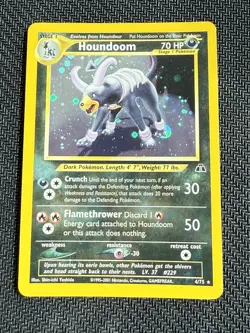 Pokemon Card Houndoom 4/75 Neo Discovery Unlimited Holo Rare LP 2001 - Image 1