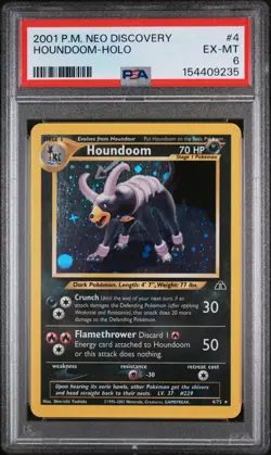 HOUNDOOM - 4/75 - PSA 6 - NEO DISCOVERY - HOLO - #4 - 2001 - EX-MT - Image 1
