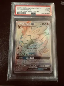 2017 POKEMON SUN & MOON FA/SYLVEON GX GUARDIANS RISING-SECRET Psa 9 - Image 1