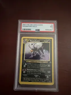 2001 P.M Neo Discovery Houndoom-Holo #4/75 NM PSA 7 Swirl 🌀 - Image 1