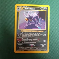 SWIRL Houndoom 4/75 Holo Rare Neo Discovery Pokemon Near Mint With Swirl By Foot - Image 1