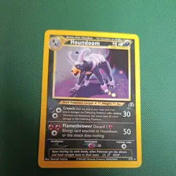 SWIRL Houndoom 4/75 Holo Rare Neo Discovery Pokemon Near Mint With Swirl By Foot - Image 3
